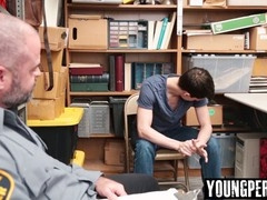 Strict officer detains straight suspect and pounds his ass for the first time