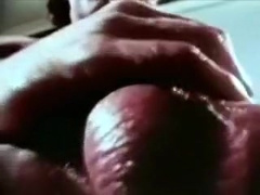 Vintage clip of dude making love to his own nice big cock