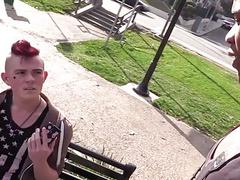 Emo skater Alexander James gets pumped by black sausage