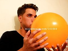 Balloon Fetish - Samuel Blowing Balloons Video 2