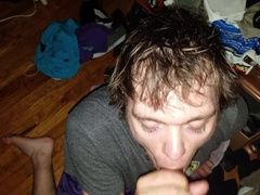 Gulping big black cock flow