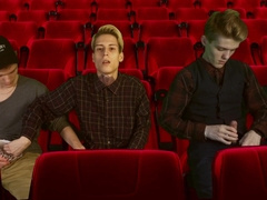 Сinema hall. threesome. two tops 1 bottom