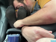 Lush otter Nemo adores and tongues buddies soles and toes