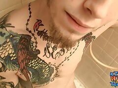 Kinky straight thug Blinx pisses and jerks off his hard cock
