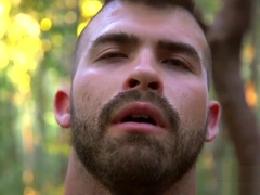 Humiliated stud getting dominated outdoors