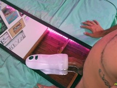 Arab guy teases himself and edges with a huge cock