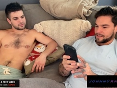 Aiden Asher gets his tight hole wedged by tattooed hunk Johnny Rapid in a wild gay encounter