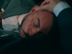 Men in suits share intimate blowjob in flawless manners