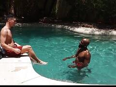 JJ Lake & Tristan Hunter having interracial anal fuck in a sexy afternoon