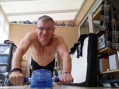 Thong, boys white tights, squats