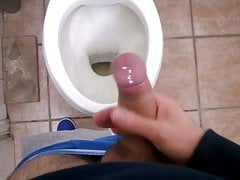 Jerk-off in the public bathroom
