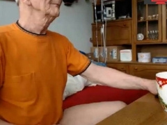Grandpa Strokes His Big Cock on Webcam