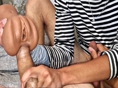 Young gay sissy gets double stuffed with big cocks