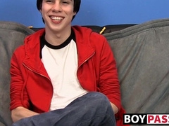 Interviewed twink Kyler Moss jerks off before cumming hard