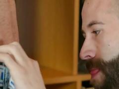 After a nasty rim job, these hunks have hardcore gay sex