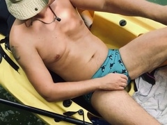 Gay outdoor, swelling, kayak
