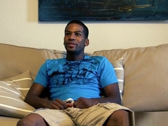 Black punk strips down and masturbates