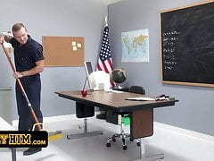 Nerdy Twink Shae Reynolds Sucks Janitor's Big Dick
