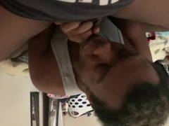 Black Twunk Gives BIG BLACK COCK Hj and suck off Untill Cum-Shot. Throatpie