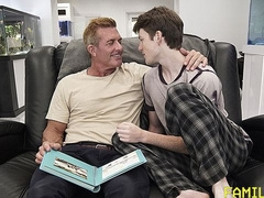 Stepdad Matthew Figata fucks Julian Waits' twink ass