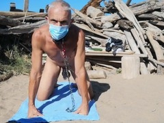 Outdoor domination and submission with anal object insertion