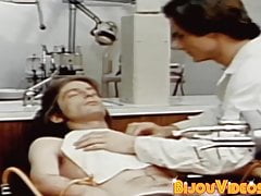Gay patient jerks off while dildo fucked by hot doctor