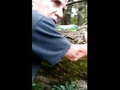 Fag Iowa grandpa takes it bareback in the woods