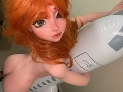 Spunky guy cums on sexy doll's back while hugging an inflatable airplane – Elsa Babe silicone love doll model Takanashi Mahiru