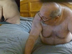 Grandpa gets off with anal toys in bed