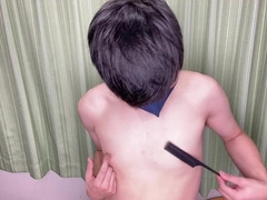 [Japanese boy] Onslaught the nip with a comb and spunk instantly