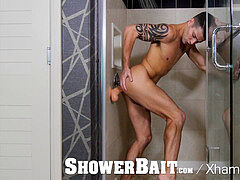 ShowerBait Str8 teddy bathroom ravaged by gay friend