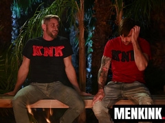 Johnny Ford gets frat  on Buck Richards with fireside bondage