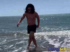 Adorable Phillipine jock tugs his throbbing cock during an interview