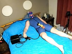 Rubber Pup cums with Venus