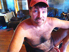 Redneck shoves fake penis in cherry crevasse