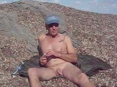 Amateur smokes and masturbates outdoors in multiple languages