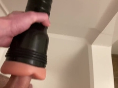 Pounding Fleshjack in douche with climb on