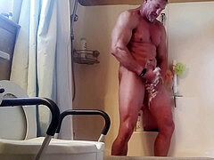 Bathroom, gay muscles, gay masturbation