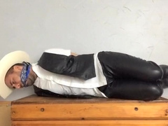 Leather Cowboy Jerks Off