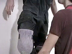 Young guy gives oral pleasure to a European stud