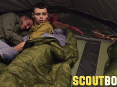 ScoutBoys Scout twink Oliver James and bud sneak bareback tent sex