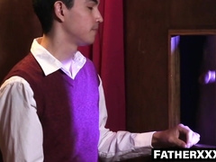 FatherXXX.com - Dad's breathtaking lust seduces him into church pummel