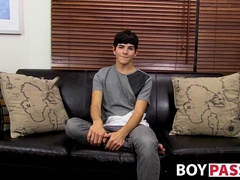 Cutie interviewed before he toys his adorable asshole