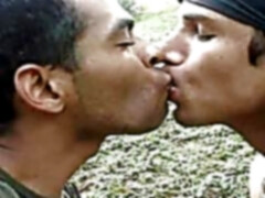 Hot Latino gays get naked in the woods and fuck hard