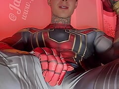 Stroking My Massive Cock In Super Hero Costumes Before Shooting A Huge Load