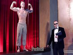 Muscled slave gets auctioned off and tortured