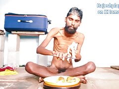 Sexy slim body Rajeshplayboy993 eating Bananas. Skinny handsome face boy.