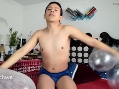 Gay boy, hot boy masturbation, balloon fuck