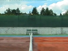 Hot Twinks Bone Beside A Tennis Court