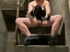 Room stairs downright bare and jism